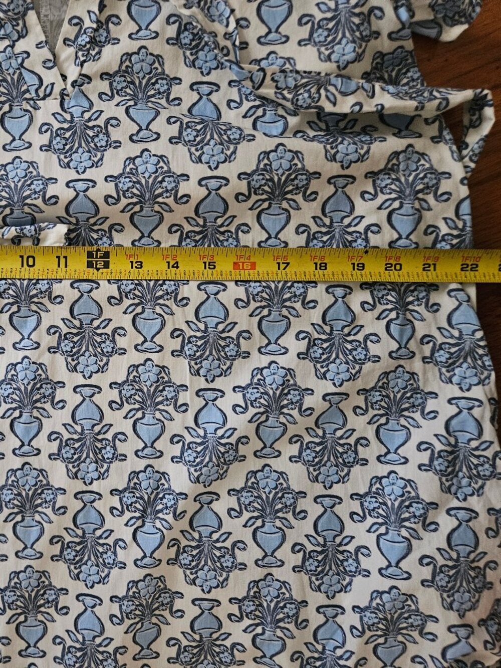 Magari Italy Blue& White Floral Urn Mixed Floral Print Maxi Dress Size M - Picture 12 of 13